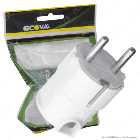 Ecova Spina Singola Shuko 16A 2P+T Standard Tedesco con Uscita Ecova Spina Singola Shuko 16A 2P+T Standard Tedesco con Uscita