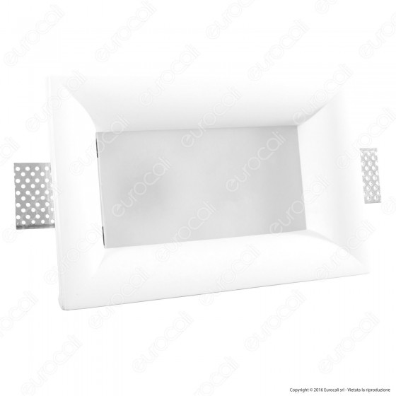 Portafaretto Rettangolare da Incasso in Gesso e Vetro per Lampadine Portafaretto Rettangolare da Incasso in Gesso e Vetro per Lampadine
