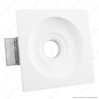 Portafaretto Quadrato da Incasso in Gesso per Lampadine GU10 e GU5.3