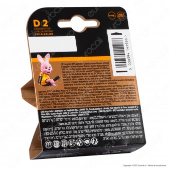 Duracell Plus Power Alcaline Torcia D - Blister 2 Batterie