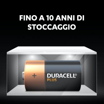 Duracell Plus Power Alcaline Torcia D - Blister 2 Batterie