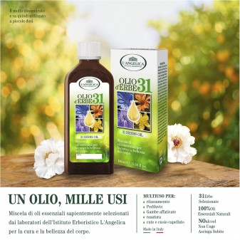 L'Angelica Olio D'erbe 31 Multiuso 100% Naturale - Flacone da 100ml