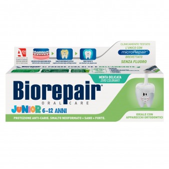 Biorepair Junior 6/12 Anni Dentifricio alla Menta Delicata Zero