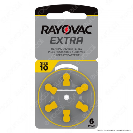 Rayovac Extra Misura 10 - Confezione 6 Batterie per Protesi Acustiche Rayovac Extra Misura 10 - Confezione 6 Batterie per Protesi Acustiche