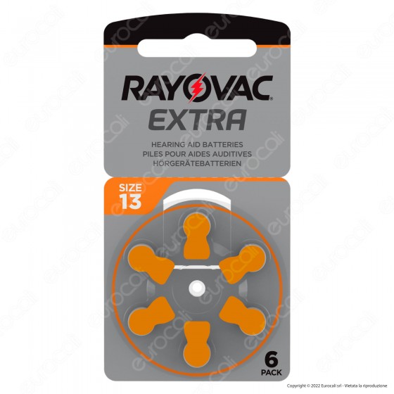Rayovac Extra Misura 13 - Confezione 6 Batterie per Protesi Acustiche Rayovac Extra Misura 13 - Confezione 6 Batterie per Protesi Acustiche