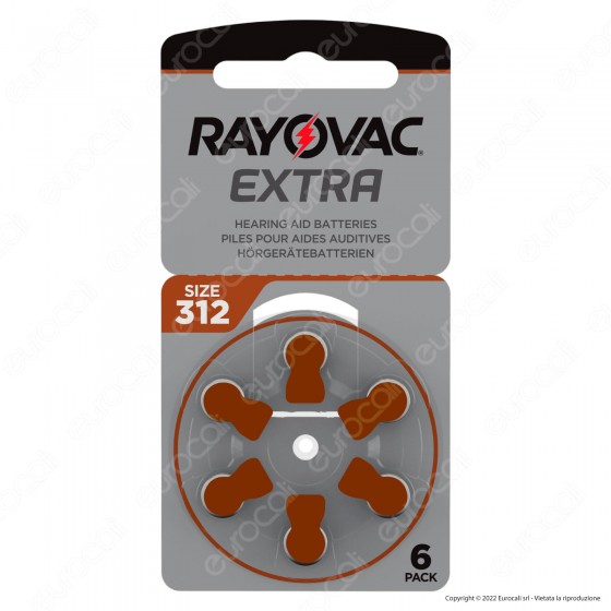 Rayovac Extra Misura 312 - Confezione 6 Batterie per Protesi Acustiche Rayovac Extra Misura 312 - Confezione 6 Batterie per Protesi Acustiche