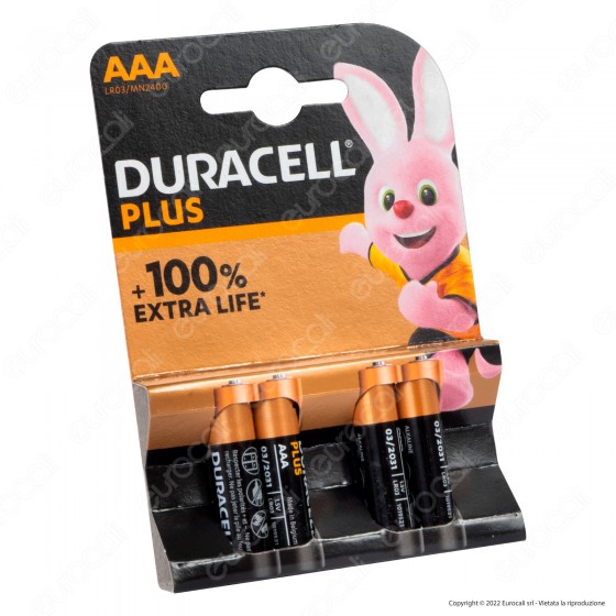Duracell Plus Alcaline Ministilo AAA - Blister 4 Batterie Duracell Plus Alcaline Ministilo AAA - Blister 4 Batterie