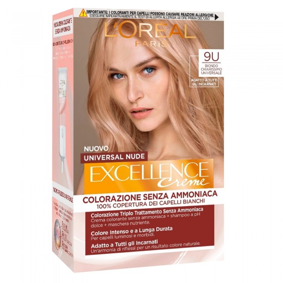 L'Oréal Paris Excellence Universal Nude Colorazione Permanente 9U L'Oréal Paris Excellence Universal Nude Colorazione Permanente 9U