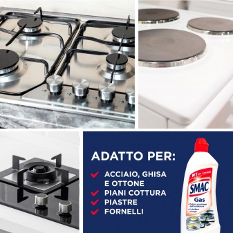 Smac Gas Detergente Liquido per Piani Cottura - Flacone da 500ml