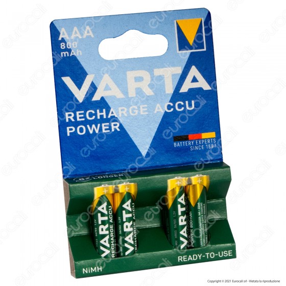 Varta Rechargeable Accu Power 800mAh Pile Ricaricabili Ministilo AAA Varta Rechargeable Accu Power 800mAh Pile Ricaricabili Ministilo AAA