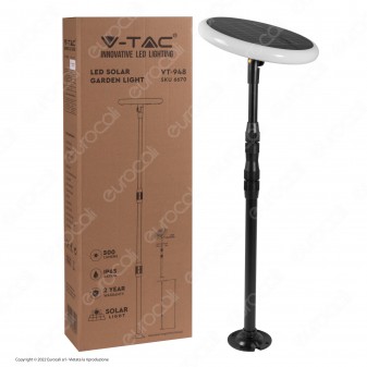 V-Tac VT-948 Lampada LED da Giardino 8W SMD IP65 con Pannello Solare