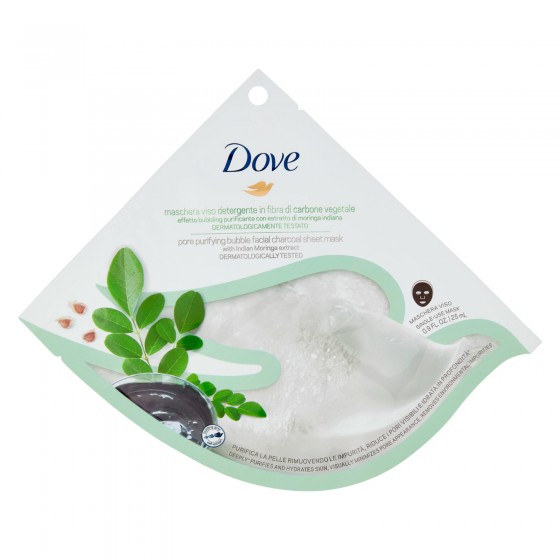 Dove Maschera Viso Detergente in Fibra di Carbone per Pelli Miste e Dove Maschera Viso Detergente in Fibra di Carbone per Pelli Miste e