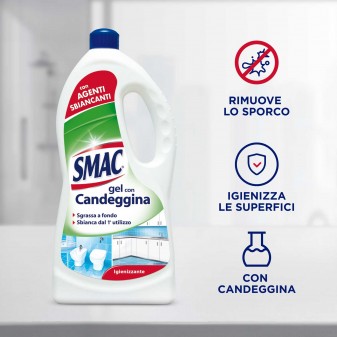 Smac Gel con Candeggina Igienizzante con Agenti Sbiancanti - Flacone