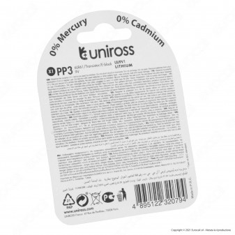 Uniross Lithium Ultra Performance Pila 6LR61 E-Block Transistor al