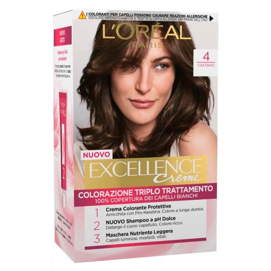 L'Oréal Paris Excellence Colorazione Permanente 4 Castano Triplo