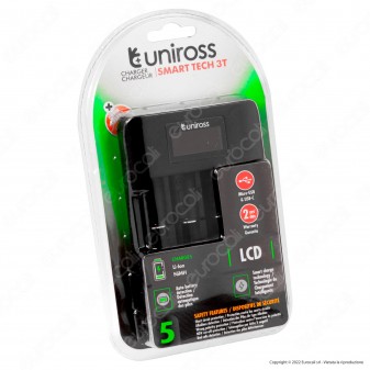 Uniross Smart Tech 3T Quick Charger Caricabatterie Universale con