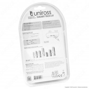 Uniross Smart Tech 3T Quick Charger Caricabatterie Universale con