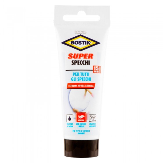 Bostik Super Specchi Adesivo Bianco per Tutti gli Specchi - Flacone