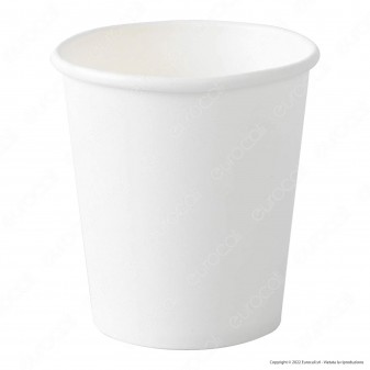 50 Bicchieri in Carta Biodegradabile Colore Bianco per Bevande Calde