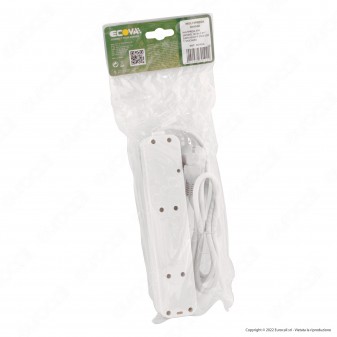 Multipresa Universale 4 Posti con Interruttore Luminoso - 1,5m Ecova