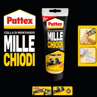 Pattex Mille Chiodi Forte e Rapido Colla di Montaggio - Flacone da 250g