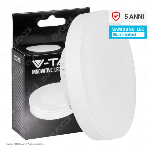 V-Tac VT-207 Lampadina LED GX53 6.4W Disc SMD Chip Samsung - V-Tac VT-207 Lampadina LED GX53 6.4W Disc SMD Chip Samsung -