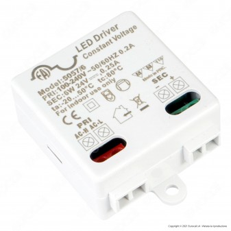 FAI Alimentatore Compatto 6W a Tensione Costante per LED 24V - mod.