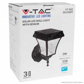 V-Tac VT-982 Lampada LED da Muro 2W Wall Light 3in1 IP65 SMD Chip