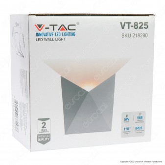 V-Tac VT-825 Lampada LED da Muro 5W Wall Light Bianca SMD