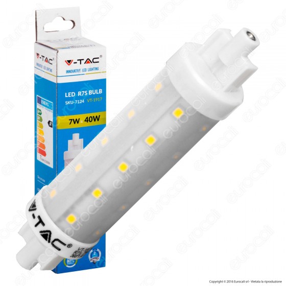 V-Tac VT-1917 Lampadina LED R7s L118 7W Bulb Tubolare - SKU 7123 / V-Tac VT-1917 Lampadina LED R7s L118 7W Bulb Tubolare - SKU 7123 /