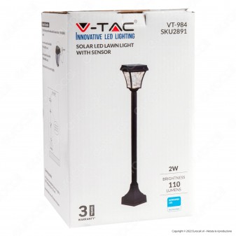 V-Tac VT-984 Lampada LED da Giardino 2W Lawn Light 3in1 IP65 SMD Chip