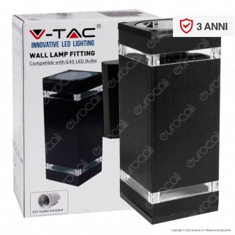 V-Tac VT-968 Portalampada da Muro con Doppio Attacco E27 per
