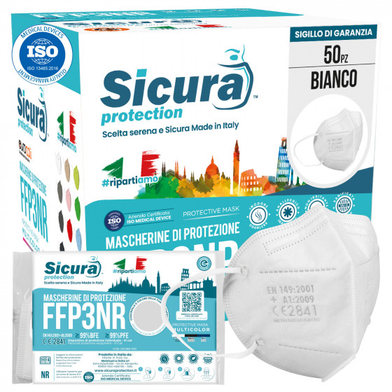 Sicura Protection 50 Mascherine Protettive Filtranti Monouso con Sicura Protection 50 Mascherine Protettive Filtranti Monouso con