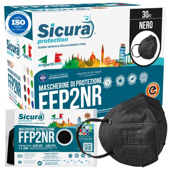 Sicura Protection 30 Mascherine Protettive Colore Nero Filtranti Sicura Protection 30 Mascherine Protettive Colore Nero Filtranti