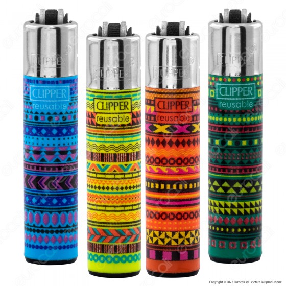 Clipper Micro Accendino Piccolo Fantasia Tribal Days 2 - Serie da 4 Clipper Micro Accendino Piccolo Fantasia Tribal Days 2 - Serie da 4