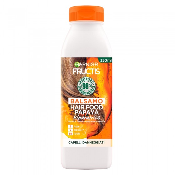 Garnier Fructis Hair Food Papaya Balsamo Riparatore - Flacone da 350ml Garnier Fructis Hair Food Papaya Balsamo Riparatore - Flacone da 350ml