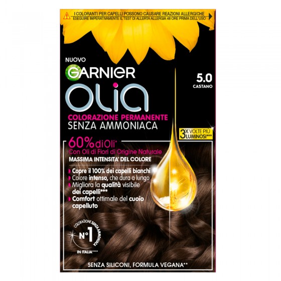 Garnier Olia Tinta Permanente per Capelli 5.0 Castano Senza Ammoniaca