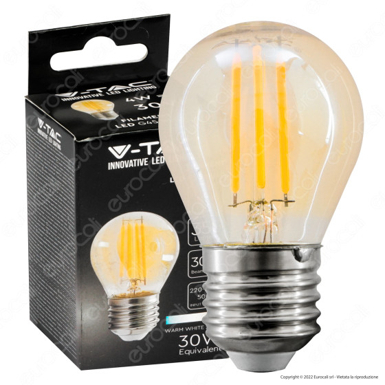 V-Tac VT-1957 Lampadina LED E27 4W Bulb G45 MiniGlobo Filament V-Tac VT-1957 Lampadina LED E27 4W Bulb G45 MiniGlobo Filament