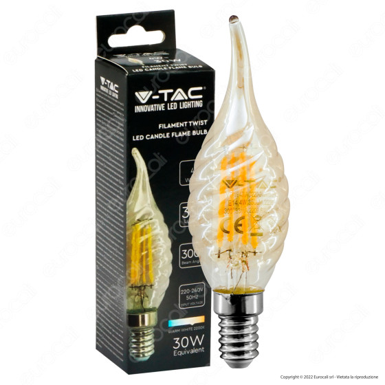 V-Tac VT-1947 Lampadina LED E14 4W Candle Flame Bulb C35 V-Tac VT-1947 Lampadina LED E14 4W Candle Flame Bulb C35