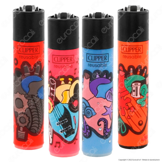 Clipper Large Accendino Grande Fantasia My Heart - Serie da 4 Clipper Large Accendino Grande Fantasia My Heart - Serie da 4
