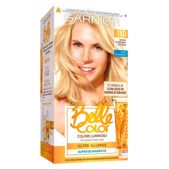 Garnier Belle Color Tinta Permanente per Capelli Colore 110 Biondo Chiarissimo Naturale Garnier Belle Color Tinta Permanente per Capelli Colore 110 Biondo Chiarissimo Naturale