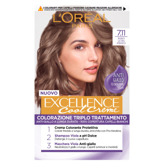 L'Oréal Paris Excellence Cool Creme Colorazione 7.11 Biondo Ultra Freddo Triplo Trattamento e