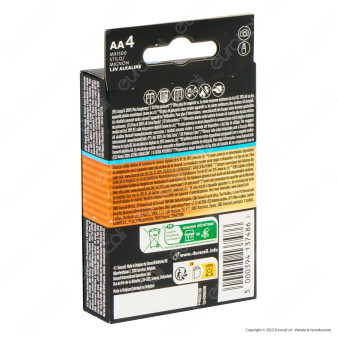 Duracell Optimum LR6 Stilo AA Mignon 1.5V Pile Alcaline - Confezione da 4 Batterie