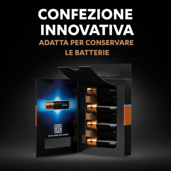 Duracell Optimum LR6 Stilo AA Mignon 1.5V Pile Alcaline - Confezione da 4 Batterie