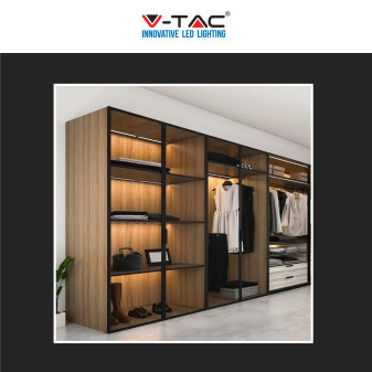 V-Tac VT-8141 Lampada LED da Armadio 1.5W SMD Ricaricabile Micro USB Sensore PIR di Movimento