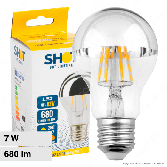 Bot Lighting Shot Lampadina LED E27 7W Bulb A60 Goccia Filament Vetro Bot Lighting Shot Lampadina LED E27 7W Bulb A60 Goccia Filament Vetro