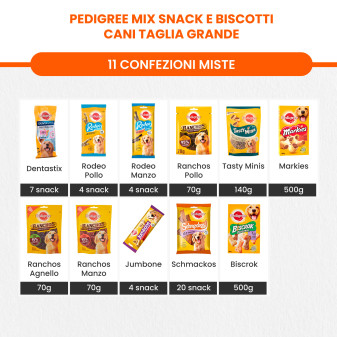 Kit Snack Stick Biscotti Misti Cibo in Vaschetta per Cani a Base di Carne di Pollo Manzo Agnello