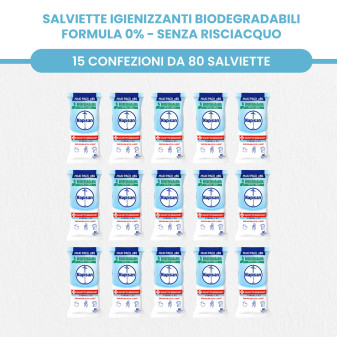 Napisan Salviette Igienizzanti Biodegradabili Extra Forti Sgrassanti Limone + Formula 0% Senza