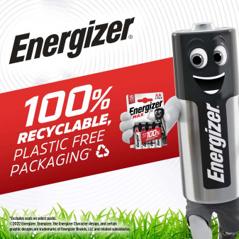 Energizer Max LR6 Stilo AA Mignon 1.5V Pile Alcaline - Blister da 4 Batterie