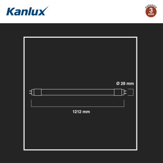 Kanlux Tubo LED SMD GLASSv4 T8 G13 18W Lampadina 120cm con Starter -